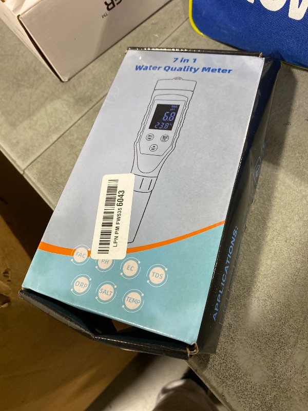 Photo 1 of 7-in-1 Digital Pool Water Tester – Chlorine, pH, Salt, ORP, EC, TDS & Temp Meter for Saltwater Pools, Hot Tubs, Spas, Aquariums & Hydroponics | Accurate Digital Chlorine Level Tester for Pool Safety