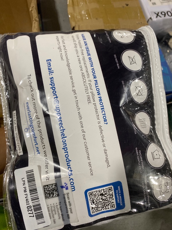 Photo 1 of 100% Stain Resistant & Waterproof Standard Size Pillow Protectors with Zipper Set of 2 - Bed Bug & Dust Mite Proof White Pillowcases - Breathable, Comfortable Covers for Pillows, 21 x 27 Inches