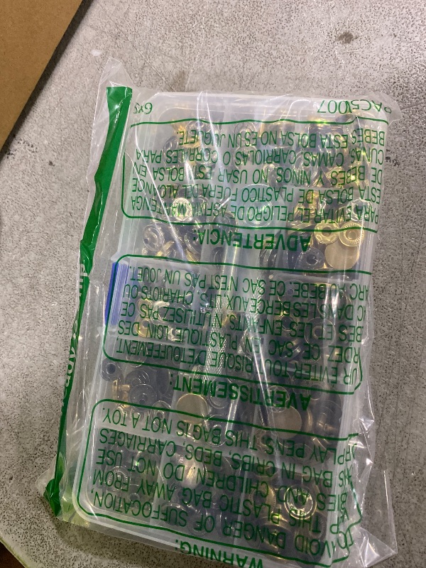 Photo 1 of 100 Set Snap Fasteners Leather Snaps Button Kit Press Studs with 4 Pieces Fixing Tools, 12.5 mm in Diameter