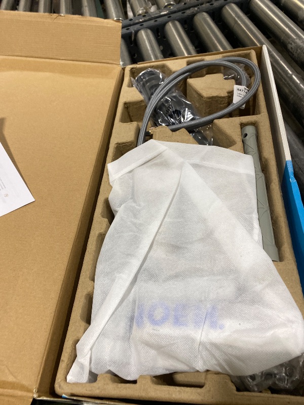 Photo 1 of Moen Beric Chrome Modern One-Handle Single Hole Bathroom Faucet with Drain Assembly and Optional Deckplate for your Bath Sink, 84774