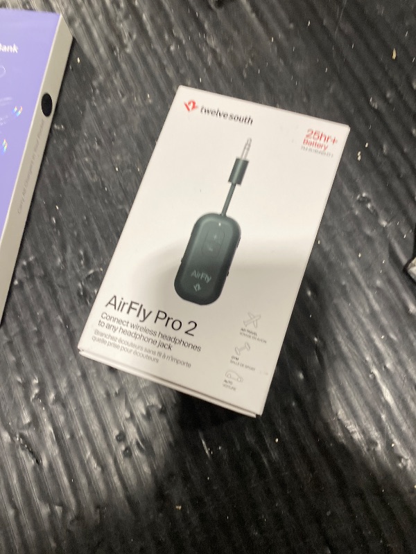 Photo 1 of Twelve South AirFly Pro | Bluetooth Wireless Transmitter/Receiver Adapter for 2 Headphones, Audio Sharing, Compatible with 3.5mm aux Jack for Airplanes, TV, Gym, Stereo, and Travel, Evergreen