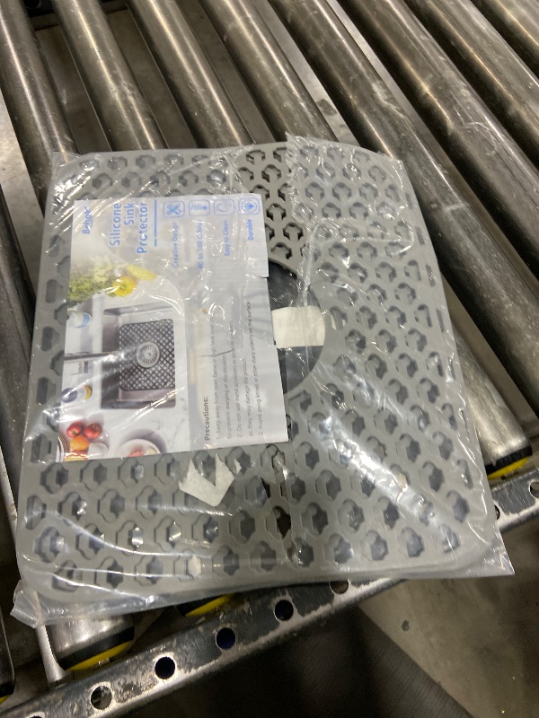 Photo 1 of 2 Pack Silicone Sink Protector for Kitchen Sink Bathroom, 13.58" x 11.6" Heat-resistant Sink Mat Non-Slip and Durable Silicone Protectors, Rear Drain, Gray