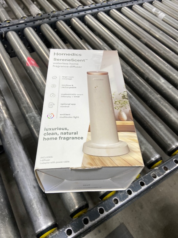 Photo 1 of Homedics SereneScent Fabric Rechargeable Waterless Diffuser, Use with Homedics SereneScent Oil 120ml (Sold Separately) Cordless Aromatherapy, Adjustable Mist & Timer, 6 Calming Lights, Grey