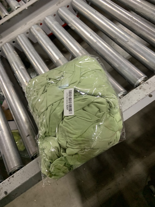 Photo 1 of 10 x 10ft Sage Green Backdrop Curtains with Lights String Green Polyester Photo Drapes Wrinkle Free Curtains Backdrop for Birthday Parties Wedding Reception Baby Shower Ceremony-5 x 10ft x 2P