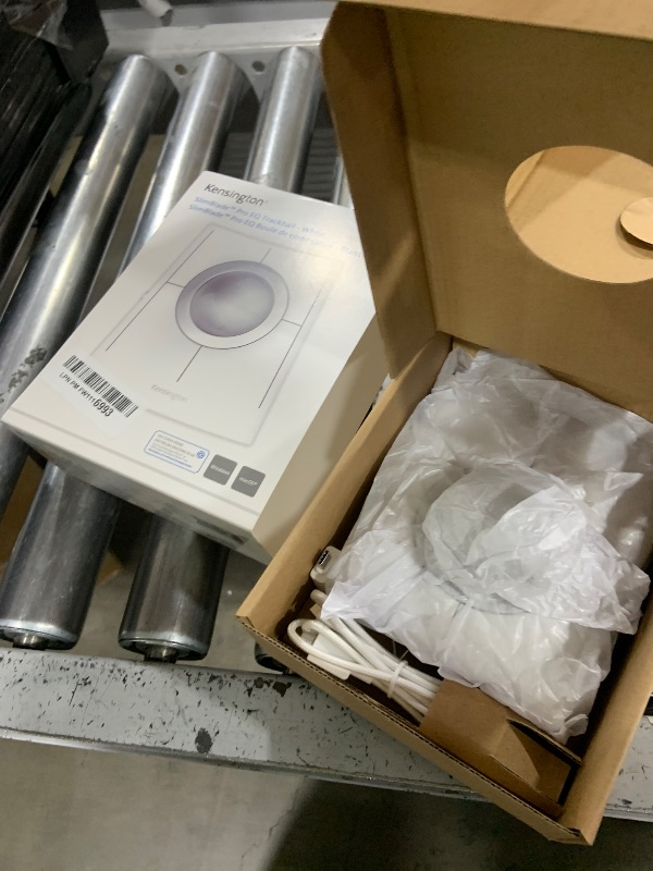 Photo 1 of Kensington SlimBlade Pro EQ Wireless Trackball, Bluetooth, 2.4GHz Connection, Rechargeable, Programmable Buttons, White/Silver Ball