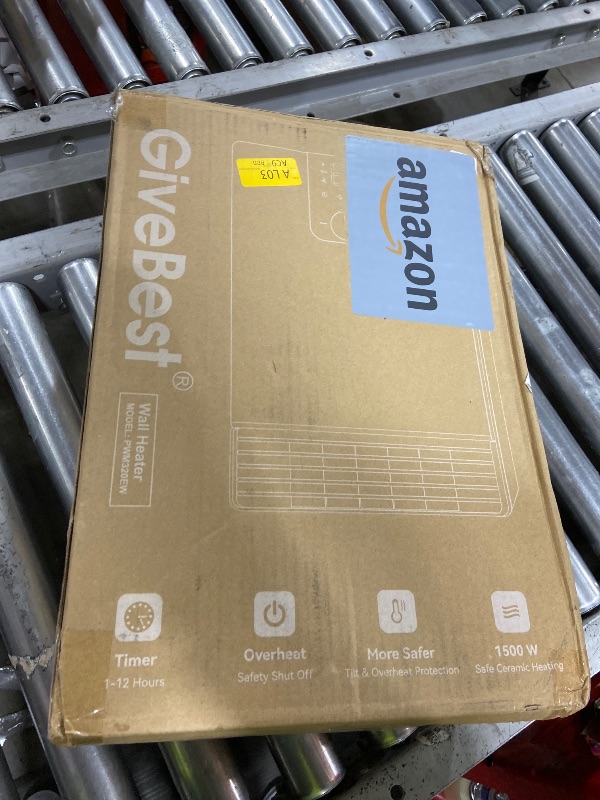 Photo 1 of GiveBest Wall Heater for Bathroom, 1500W Fast Heating Electric Space Heater with ALCI Plug, Adjustable Thermostat, 3 Heating Modes, 24H Timer, Easy Mounted Heater for Indoor Use, Home, Office, White