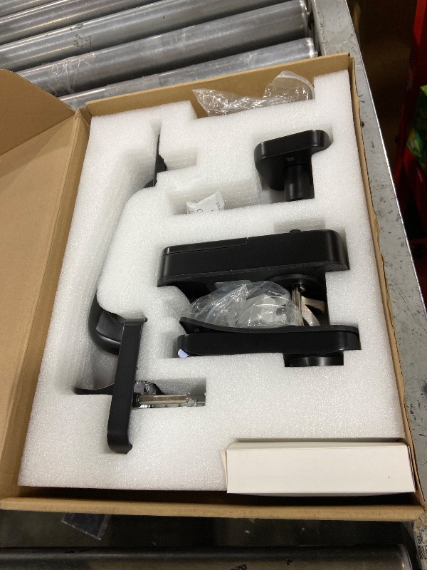 Photo 1 of Smart Lock Front Door, SMONET Keyless Entry Door Lock with Handle, Smart Front Door Lock Set Fingerprint Smart Deadbolt Bluetooth Electronic Digital Keypad Lock, Auto Lock Work with Alexa, Black