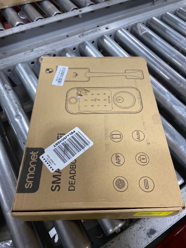 Photo 1 of Smart Lock Front Door, SMONET Keyless Entry Door Lock with Handle, Smart Front Door Lock Set Fingerprint Smart Deadbolt Bluetooth Electronic Digital Keypad Lock, Auto Lock Work with Alexa, Black