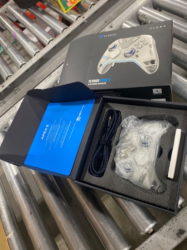 Photo 1 of FLYDIGI Apex 5 PC Controller, Forceflex Joystick 2.0, ForceAdapt Triggers, 3ms Ultra-Low Latency, RGB Light Bar, Full-Color LCD Display,1500mAh Battery PC/NS/Android/TV