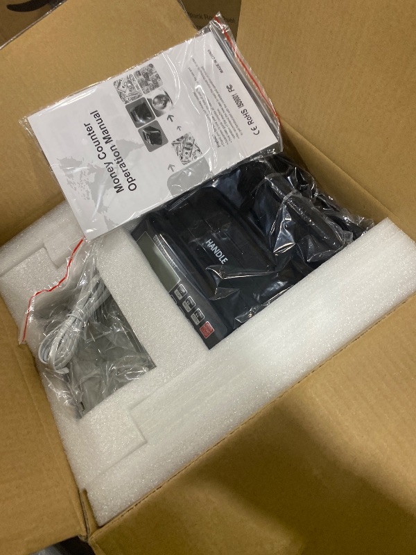 Photo 1 of LOLARAN AL1000 Money Counter Machine with Value Counting, Support Dollar and Euro, UV, MG, MT, IR, DD Counterfeit Detection, Cash Counter with LCD Display, Batch and Add, 1,000 Notes/Min