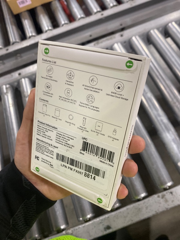 Photo 1 of Comulytic Note Pro AI Voice Recorder, Unlimited Transcribe & Summarize, One Tap Recording Device with AI Note Taking, Support 113 Languages, 64GB, Audio Recorder for Calls, Meetings, Lectures, Silver