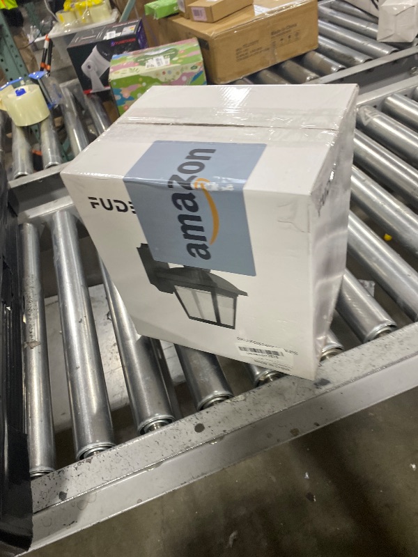 Photo 1 of FUDESY Dusk to Dawn Outdoor Wall Lantern, Exterior Sensor Porch Light Wall Mount with LED Bulb, Waterproof Anti-Rust Wall Sconce Lighting , White Outside Light Fixtures for Hose, Front Door, Garage