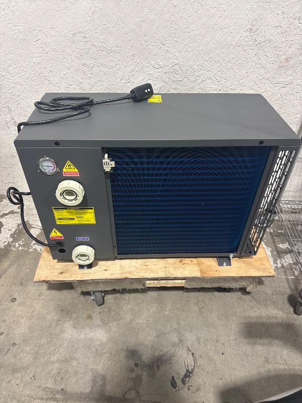 Photo 1 of TURBRO 33,000 BTU DC Inverter Swimming Pool Heat Pump, WiFi Control Electric Pool Heater for Above and Inground Pools up to 10,000 Gal, Heating and Cooling, Up to 15.8 COP, 110-120V, Beluga B33V