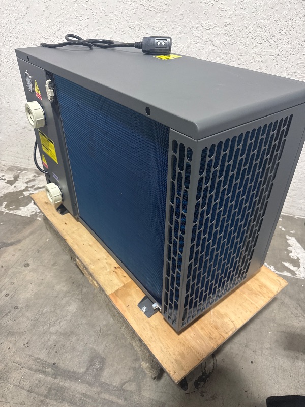 Photo 1 of TURBRO 33,000 BTU DC Inverter Swimming Pool Heat Pump, WiFi Control Electric Pool Heater for Above and Inground Pools up to 10,000 Gal, Heating and Cooling, Up to 15.8 COP, 110-120V, Beluga B33V