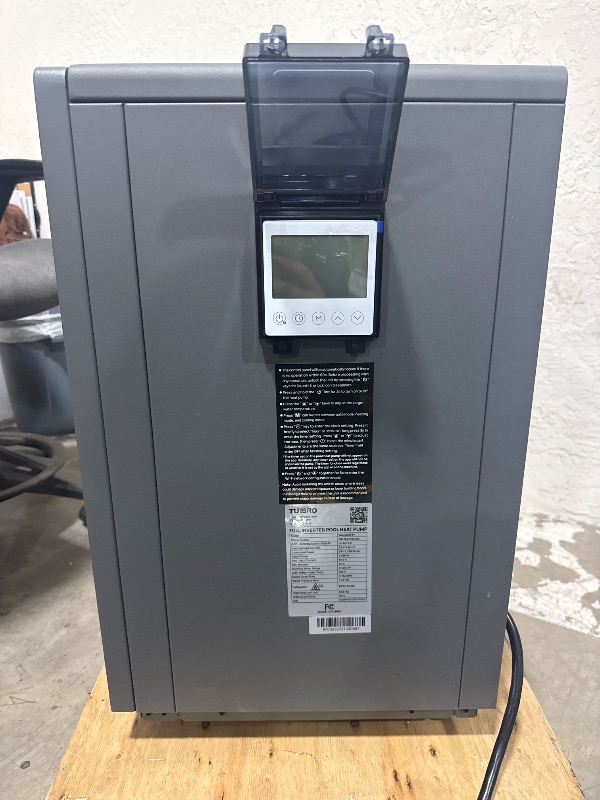 Photo 1 of TURBRO 33,000 BTU DC Inverter Swimming Pool Heat Pump, WiFi Control Electric Pool Heater for Above and Inground Pools up to 10,000 Gal, Heating and Cooling, Up to 15.8 COP, 110-120V, Beluga B33V