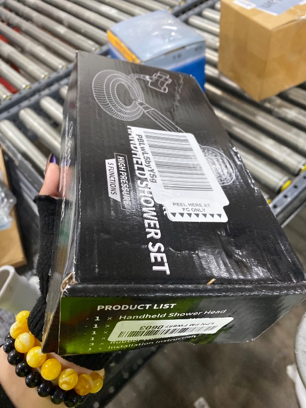 View 2 of High Pressure Handheld Shower Head Briout 5-Settings Powerful Water Spray Shower Head against Low Pressure Water Flow with Stainless Hose and Adjustable Mount