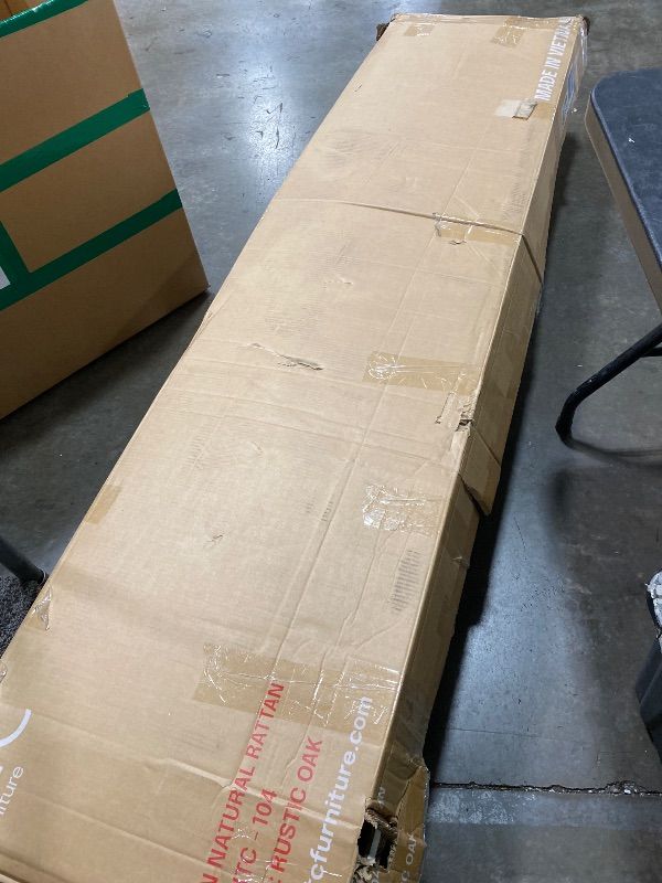 Photo 1 of NTC Lupin Wooden Bed Frame with Headboard and Natural Rattan, Solid Oak/Rubber Wood Foundation with Silent Slats, 1000 Lb Capacity, Effortless Assembly (Natural Cane - Rustic Oak, King)