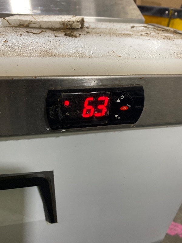 Photo 1 of Bluelinecool 29" W Commercial Refrigerator Sandwich Salad Prep Table, Stainless Steel 1-Door Sandwich Prep Table Refrigerator, Counter Fan Cooling Refrigerator with 8 Pans for Restaurant, Bar