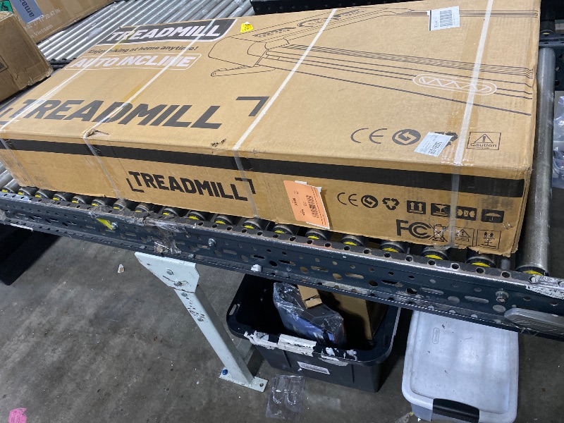 Photo 1 of TRAILVIBER Walking Pad Treadmill with 12% 9-Level Auto Incline, 450 lbs Capacity RGB LED Screen, Bluetooth Speaker Under Desk Treadmill, Compact Treadmills for Home Hiking, Black