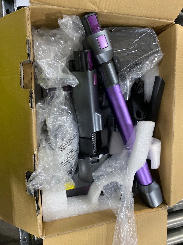 Photo 1 of Lubluelu Cordless Vacuum Cleaner, Stick Vacuum Cordless Rechargeable with Lightweight 235W Brushless Motor, Self-Standing and Handheld Design for Carpet, Hard Floor and Pet Hair (Purple)