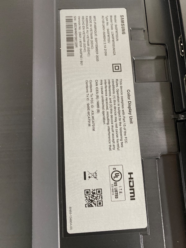 Photo 1 of Samsung 43” Smart Monitor M7 (M70F) 4K UHD Display, Samsung Vision AI, Smart TV Apps, Gaming Hub, USB-C, HDMI and USB-A, Black, LS43FM702UNXZA, 2025