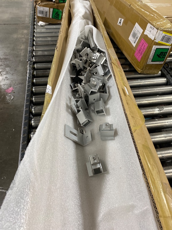 Photo 1 of Tandefio Solar Panel Mounting Kit for 8-10 Solar Panels, Panel Kit for Shingle Roof, Adjustable with Clamps, L Shape Brackets, 88 Inch Rails(Silver)