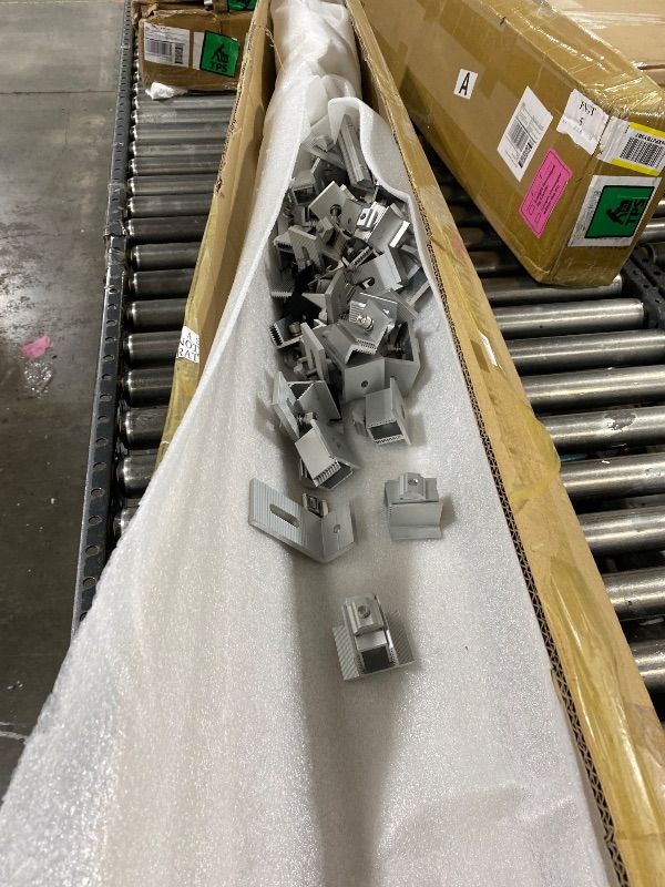 Photo 1 of Tandefio Solar Panel Mounting Kit for 8-10 Solar Panels, Panel Kit for Shingle Roof, Adjustable with Clamps, L Shape Brackets, 88 Inch Rails(Silver)