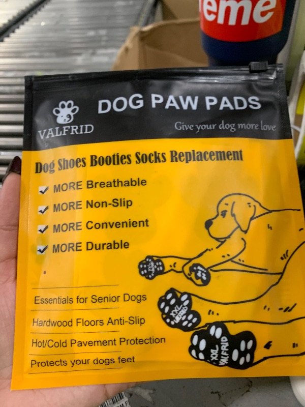 Photo 1 of ?VALFRID Dog Paw Protector Pads,15 Sets-60 Pads Anti-Slip Grips for Hardwood Floors,Best for Hot Pavement,Strong Self-Adhesive Traction Stickers for Senior Dog Essentials Multicolor L
