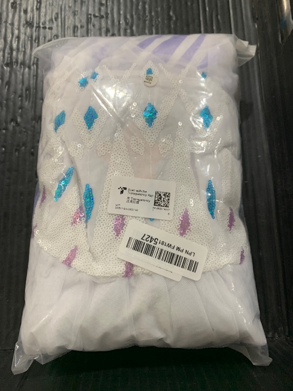 Photo 1 of Aoiviss Girls Princess Costumes Snow Queen Princess Dresses Fancy Dress Up Clothes for Halloween Snow Party Cosplay, White
