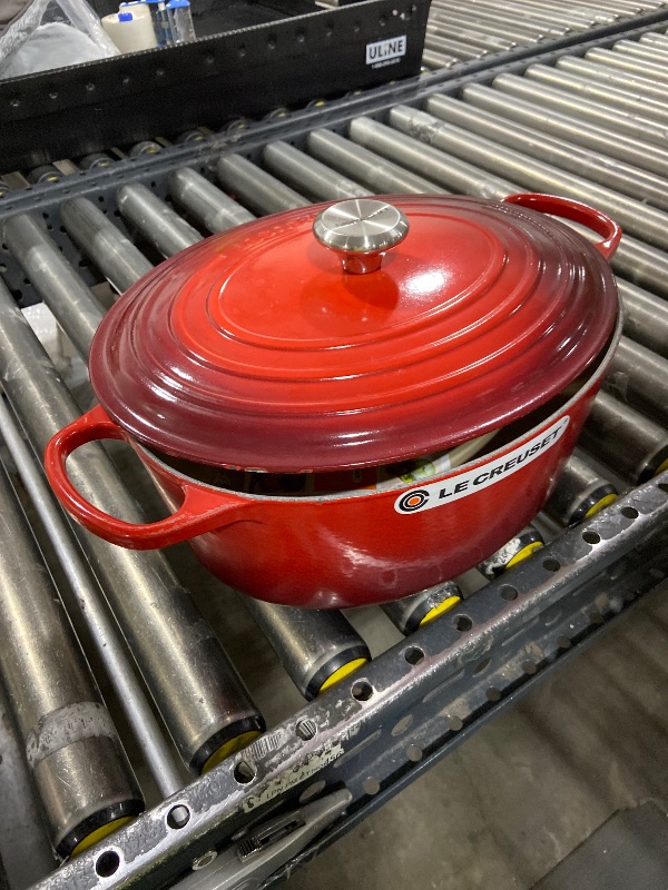 Photo 1 of Le Creuset Enameled Cast Iron Signature Oval Dutch Oven, 8 qt. Cerise