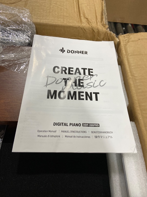 Photo 1 of Donner DDP-200 Pro Digital Piano with 88 Key Graded Weighted Keyboard, Premium Piano with 2.4" IPS Screen,Record,Wireless,256 Polyphony, Full Size Piano Keyboard for Beginner, Advanced, Wood Grain