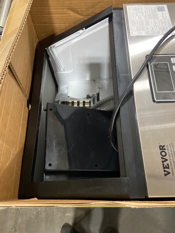 Photo 1 of VEVOR 150lb/24h Commercial Ice Maker with 2 Water Inlets 45 Ice Cubes in 15 Minutes 33lb Capacity for Bar Office Restaurant with LED Digital Display and Self-Cleaning