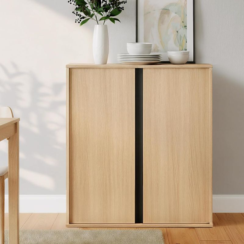 Photo 1 of KISLOT 63" Sideboard Buffet Cabinet with Storage Modular Accent Display Kitchen Storage Cabinet Wood