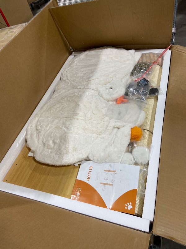 Photo 1 of Heybly Cat Tree with Litter Box Enclosure for Indoor Big Cat, Cat Tower for Large Cats 20lbs Heavy Duty, Modern Cat Condo Furniture with Scratching Posts, Walnut HCT110WB