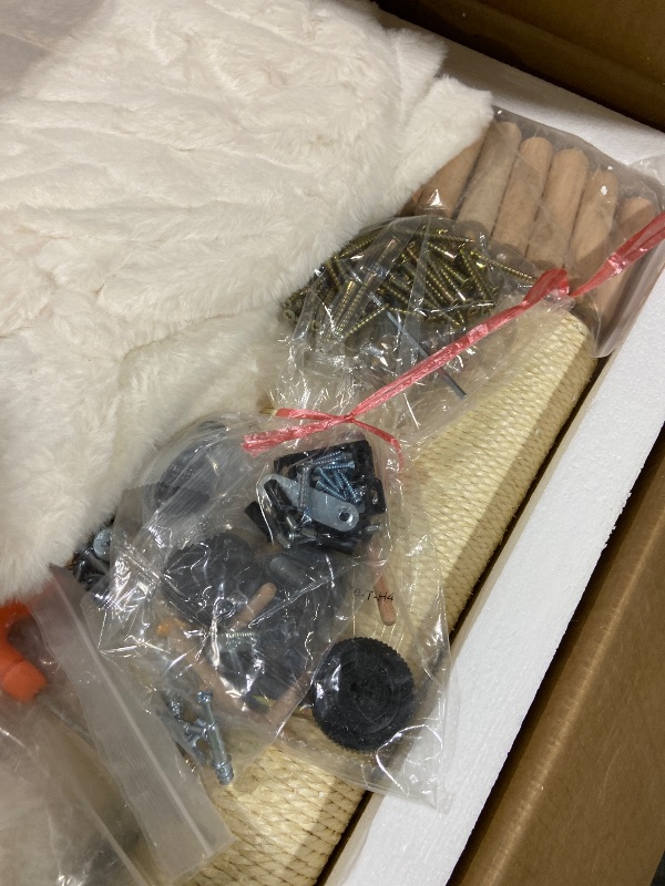 Photo 1 of Heybly Cat Tree with Litter Box Enclosure for Indoor Big Cat, Cat Tower for Large Cats 20lbs Heavy Duty, Modern Cat Condo Furniture with Scratching Posts, Walnut HCT110WB