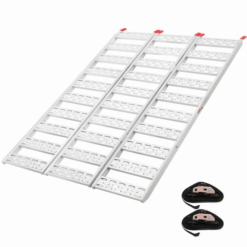 Photo 1 of Garvee 76" Aluminum ATV Ramps for Pickup Trucks, 1500 LBS Capacity, Tri-Fold Motorcycle Powersports Loading Ramps 