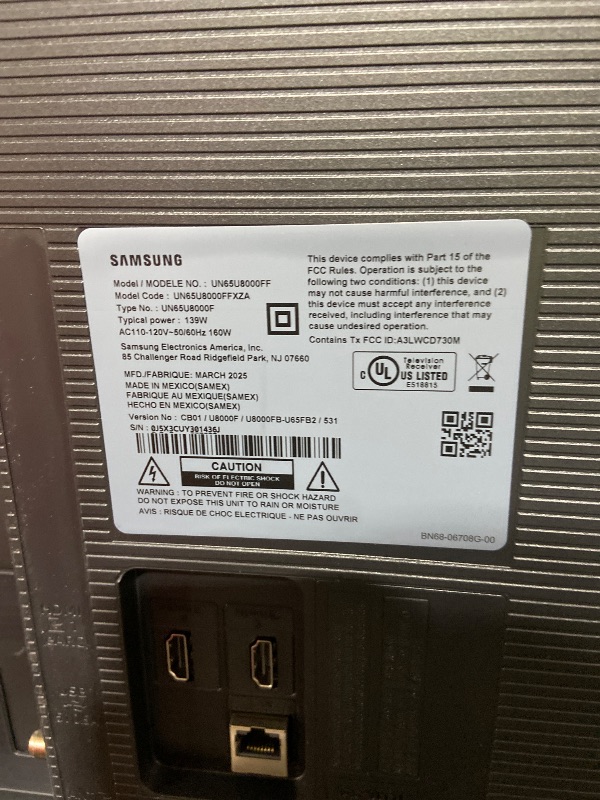 Photo 1 of Samsung 65-Inch Class Crystal UHD U8000F 4K Smart TV (2025 Model) Endless Free Content, Crystal Processor 4K, MetalStream Design, Knox Security, Alexa Built-in
