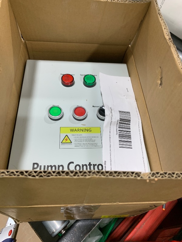 Photo 1 of 5 HP Well Pump Control Box, 220V 17A Three-Phase, with AC Contactor, Safe & Reliable for Submersible Well Pump, Manual/Automatic Dual Operating Modes, Start/Stop Device with Float Switch