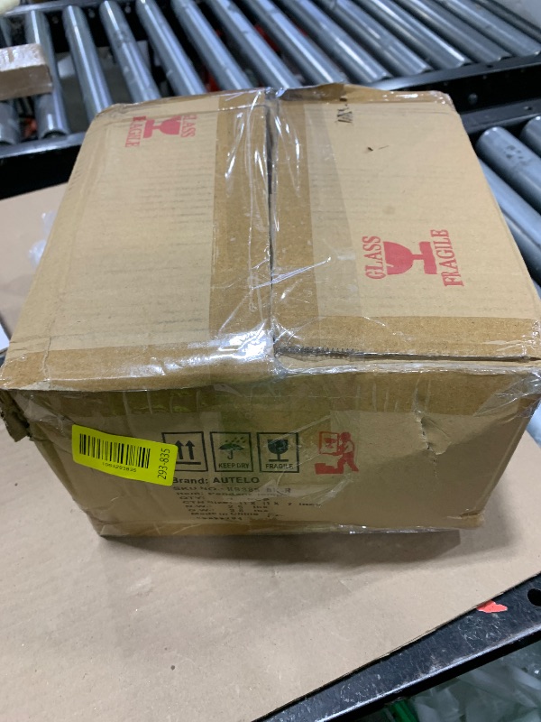 Photo 1 of AUTELO Black Pendant Lights Kitchen Island, 1-Light Pendant Lights in Black Finish with Clear Glass, Modern Pendant Light Fixtures, Hanging Lamp for Kitchen Island H9385 BK-R