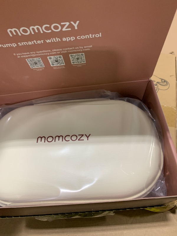 Photo 1 of Momcozy M5 Smart APP Controlled Wearable Breast Pump, Hands-Free Wireless Electric Pump, 3 Modes 9 Suction Levels, BPA-Free, Portable Lightweight, 24mm Flange, 2-Pack Quill Gray