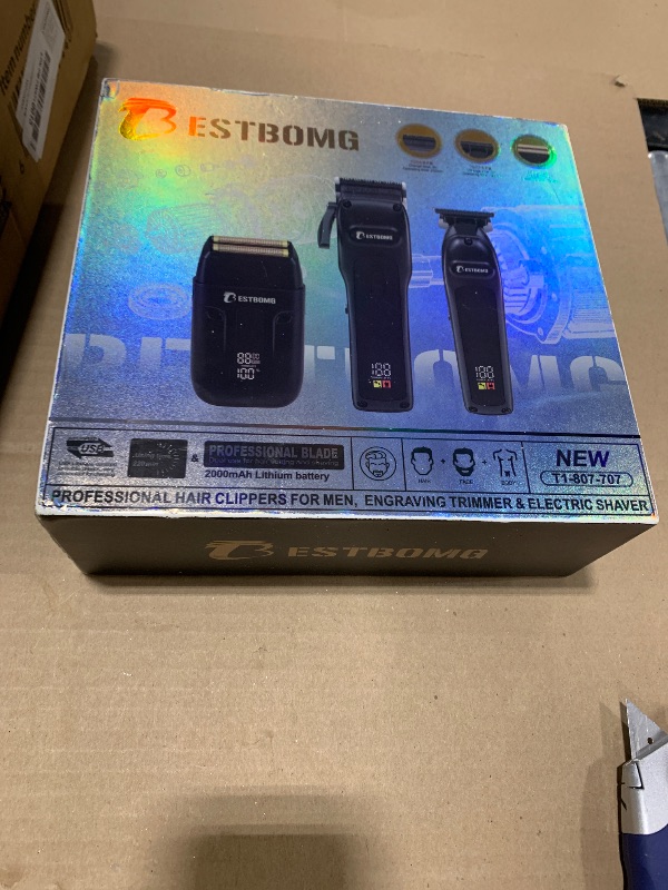 Photo 1 of BESTBOMG® Hair Clippers for Men, Professional Hair Clippers, Beard Trimmer& Rechargeable Shaver Set, Metal T-Blade, LED Display, Barber Hair Cutting Kit for Men Grooming & Gifts, BS-808A (Black)