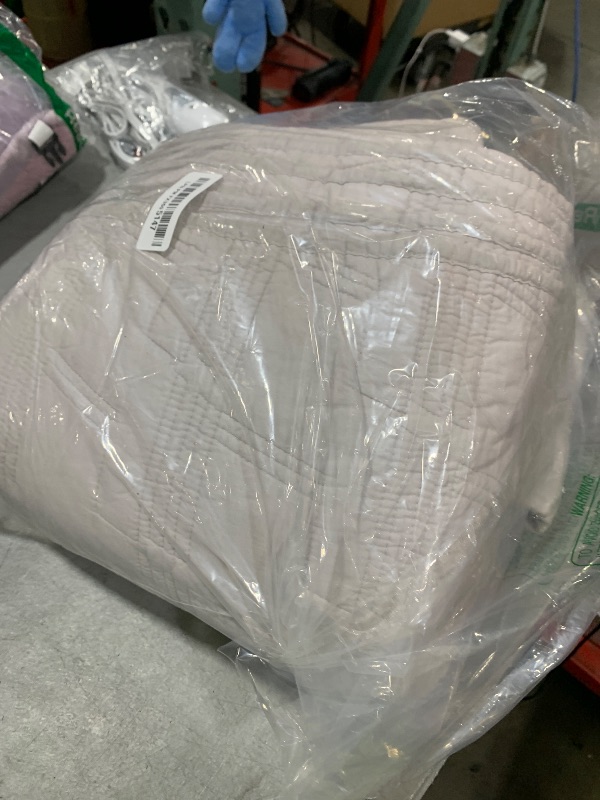 Photo 1 of HORIMOTE HOME 100% Cotton Quilt Set Twin Size, Light Grey Pre-Washed Bedspread Coverlet Set, Cozy Lightweight Stitching Decorative Bedding Cover with 1 Sham in Geometric Pattern for All Season