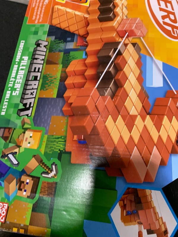 Photo 1 of **INCOMPLETE** Nerf Minecraft Pillager's Crossbow Dart Blaster, 6 N1 Darts Compatible Only with N1 Dart Blasters, 6 Dart Capacity, Ages 8+