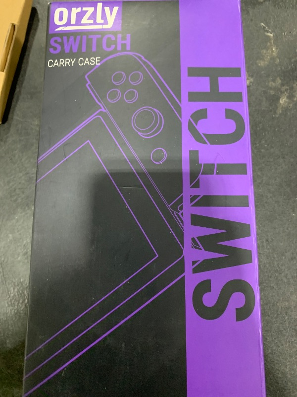 Photo 1 of Orzly Carrying case for Nintendo Switch OLED and Switch Console - Purple Protective Hard Portable Travel case Shell Pouch for Nintendo Switch Console & Accessories