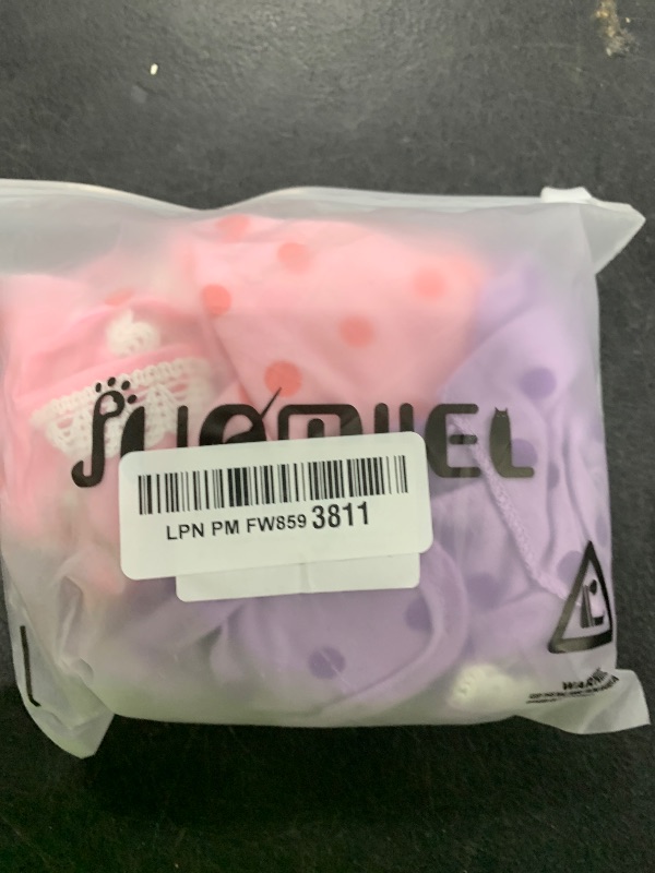 Photo 1 of 2 Pieces Washable Female Diapers with Suspender Comfort Reusable Doggy Diapers Reusable Puppy Sanitary Panties Dog Underwear Diaper for Small Girl Dogs in Period Heat (Pink&Purple,M)