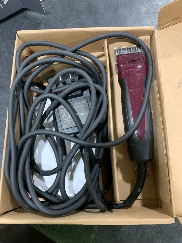 Photo 1 of Andis 68530 Excel Professional 5-Speed Detachable Blade Clipper Kit - Animal/Dog Grooming, Rotary Motor, Soft-Grip Anti-Slip Housing, 14-Inch Cord, for All Coats & Breeds, SMC, Burgundy