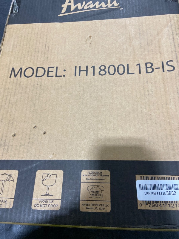 Photo 1 of Avanti Portable Cooktop Electric Hot Plate Stove Top with Single Induction Burner, 6 Power Settings, Temperature Touch Control 140-460F Perfect for Campers & Tiny Homes, 1800-Watts, Black