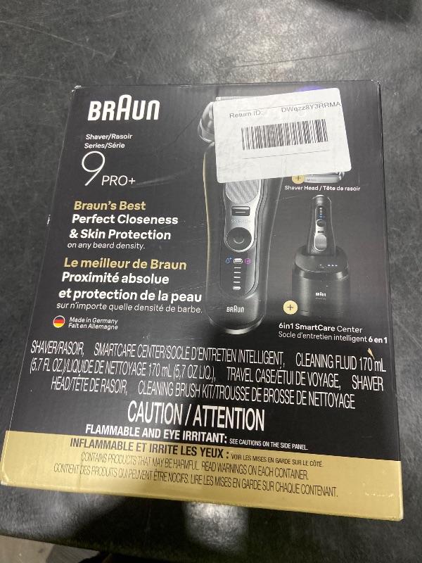 Photo 1 of Braun Series 9 PRO+ Electric Shaver, Pro SensoAdapt, 6in1 SmartCare Center, Wet & Dry Razor, 9660CCPS, Black