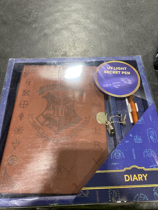 Photo 1 of Harry Potter Lockable Diary with UV Invisible Ink Pen for Kids, Teens, Secret Journal with Key, Lined Pages, Stationery Supplies, Gifts for Kids (Brown UV Pen)
