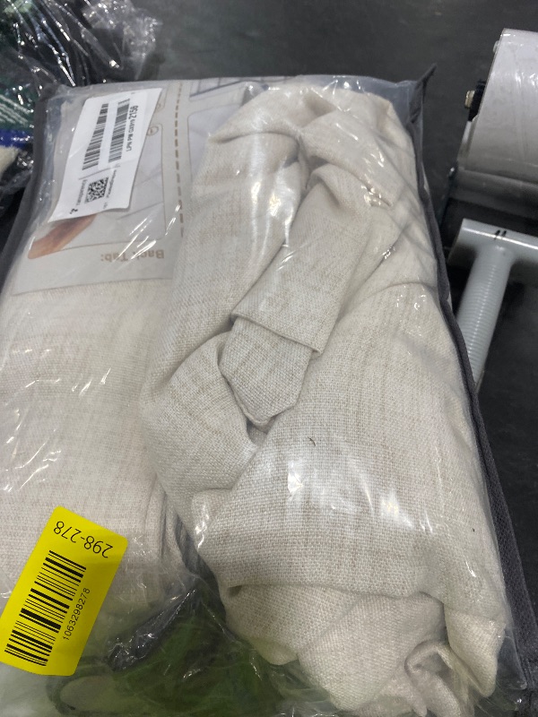 Photo 1 of Pinch Pleated Linen Curtains 96 Inches Long for Living Room Bedroom, Light Filtering Boho Window Drape 96 inch 2 Panels Burgs with Hooks&Rings 8ft Cream Birch Sliding Glass Door Sheer Curtain Decor